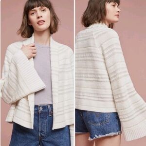 Anthropologie small Moth Mahalia beige knit kimono cardigan sweater